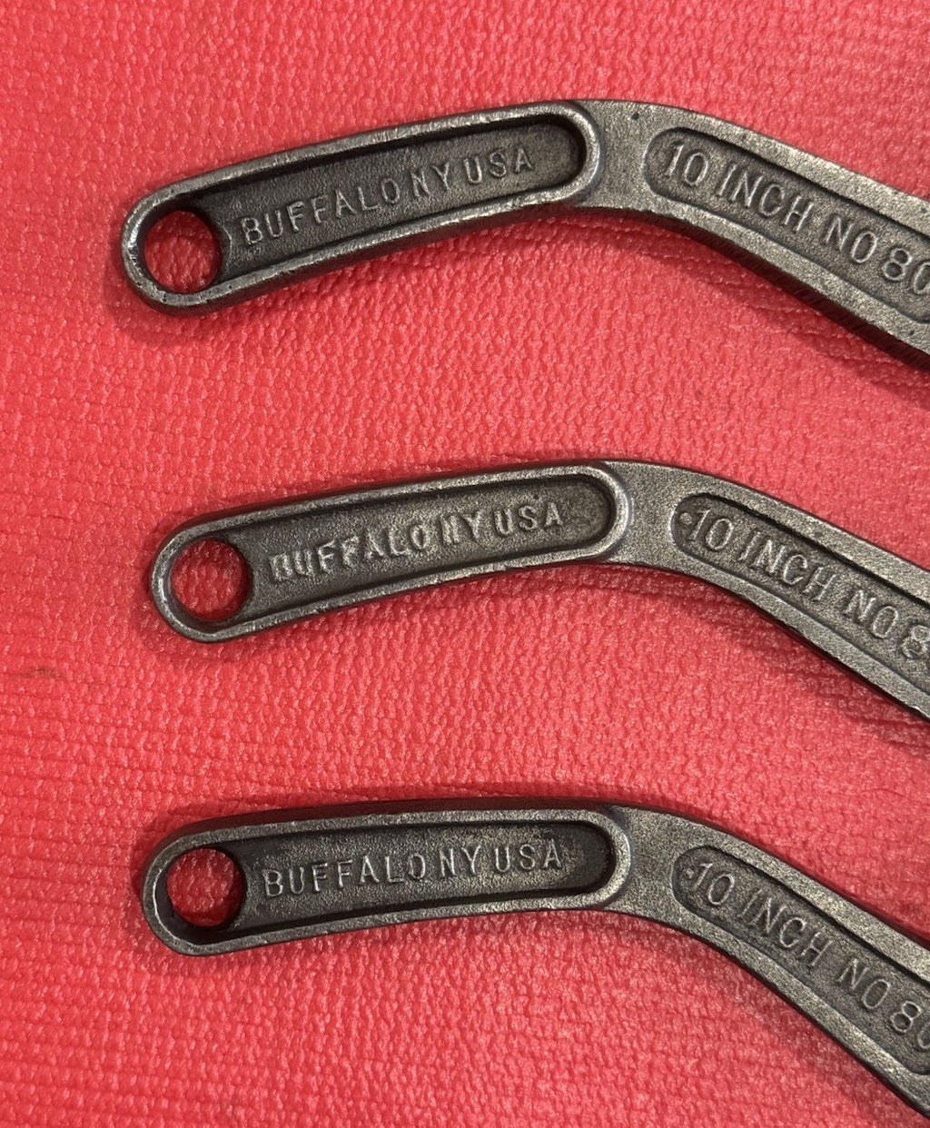Westcott 10” No. 80 Adjustable Wrench Curved Handle Keystone MFG Buffalo 3pc Lot