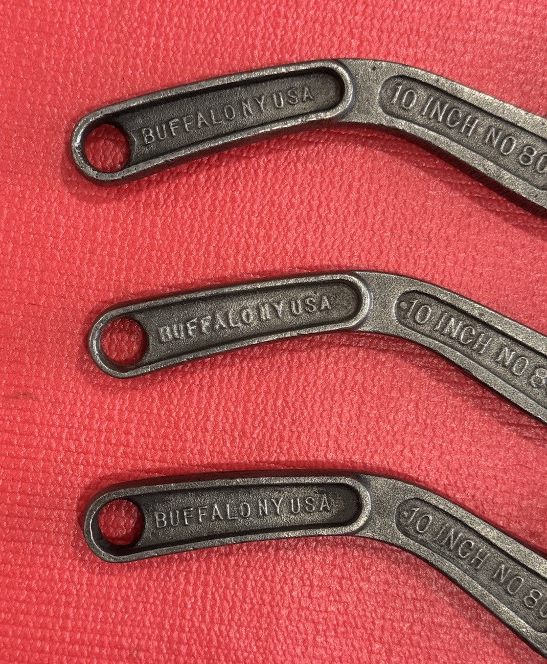 Westcott 10” No. 80 Adjustable Wrench Curved Handle Keystone MFG Buffalo 3pc Lot