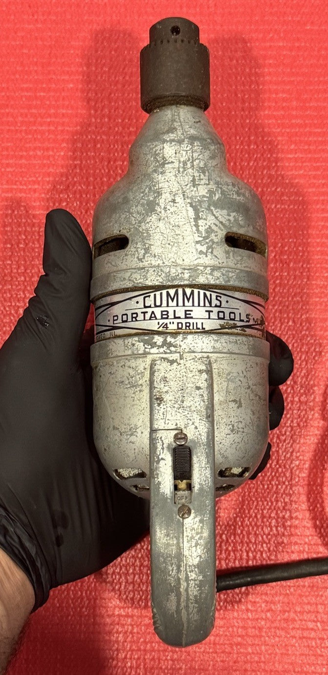Vintage Cummins Portable Tools 1/4" Drill Model 130 Chicago, IL WORKS GREAT