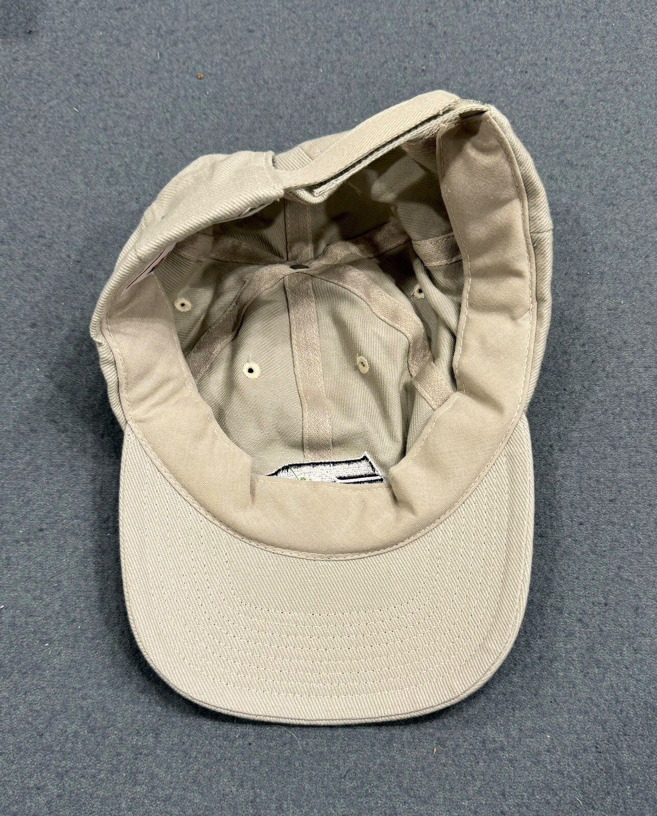 Seattle Seahawks Hat Cap Strap Back Mens NFL Football Beige Adjustable Logo