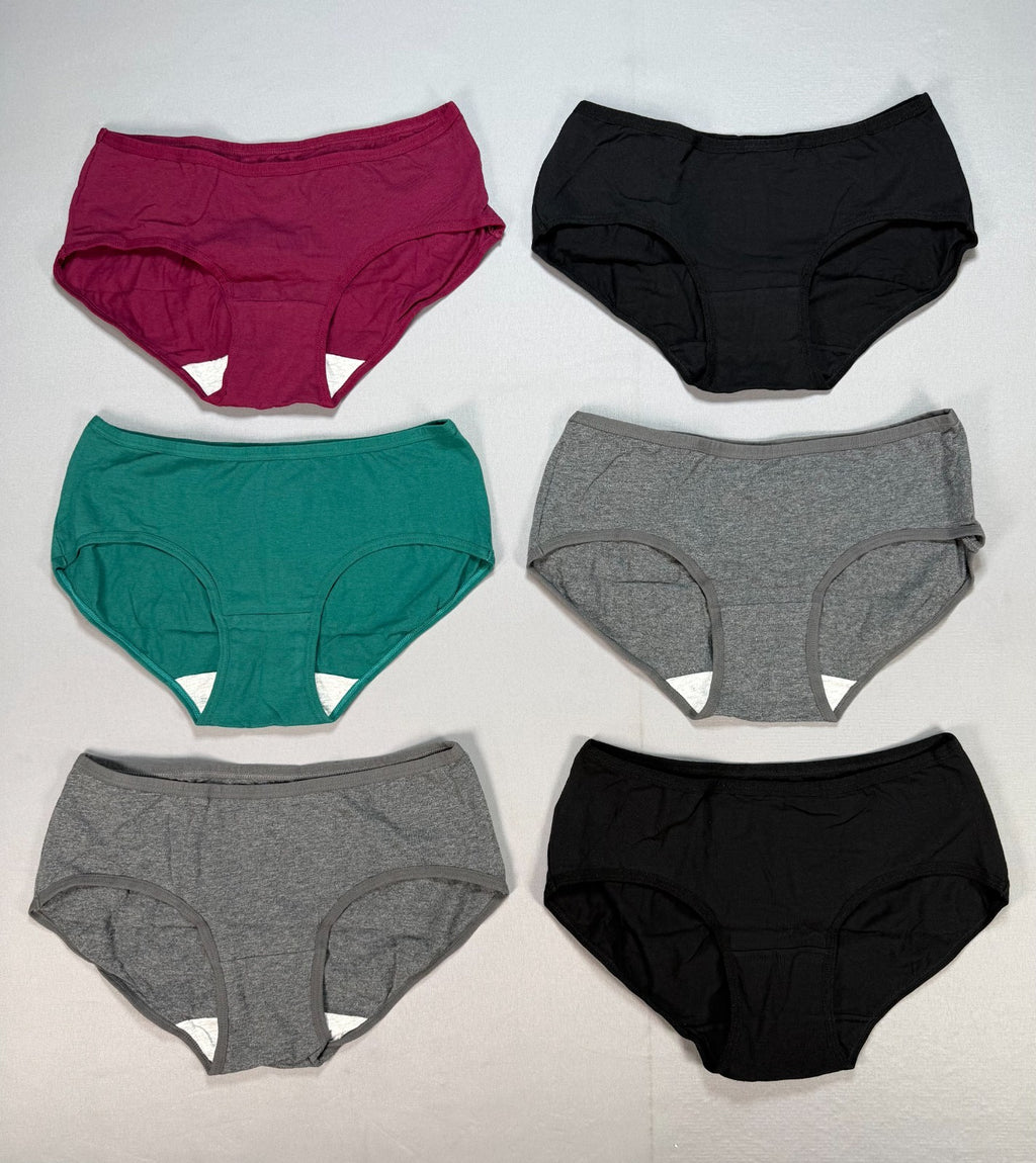 Pack of 6 Women's Seamless No-Show Stretch Brief Panties Size XS Multicolor