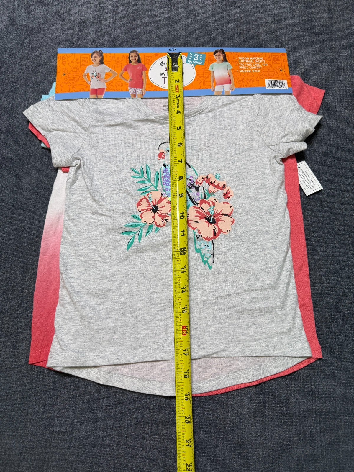 NWT Member's Mark My Favorite Active Tees Girls 6/6X Multicolor Preppy - 3-Pack