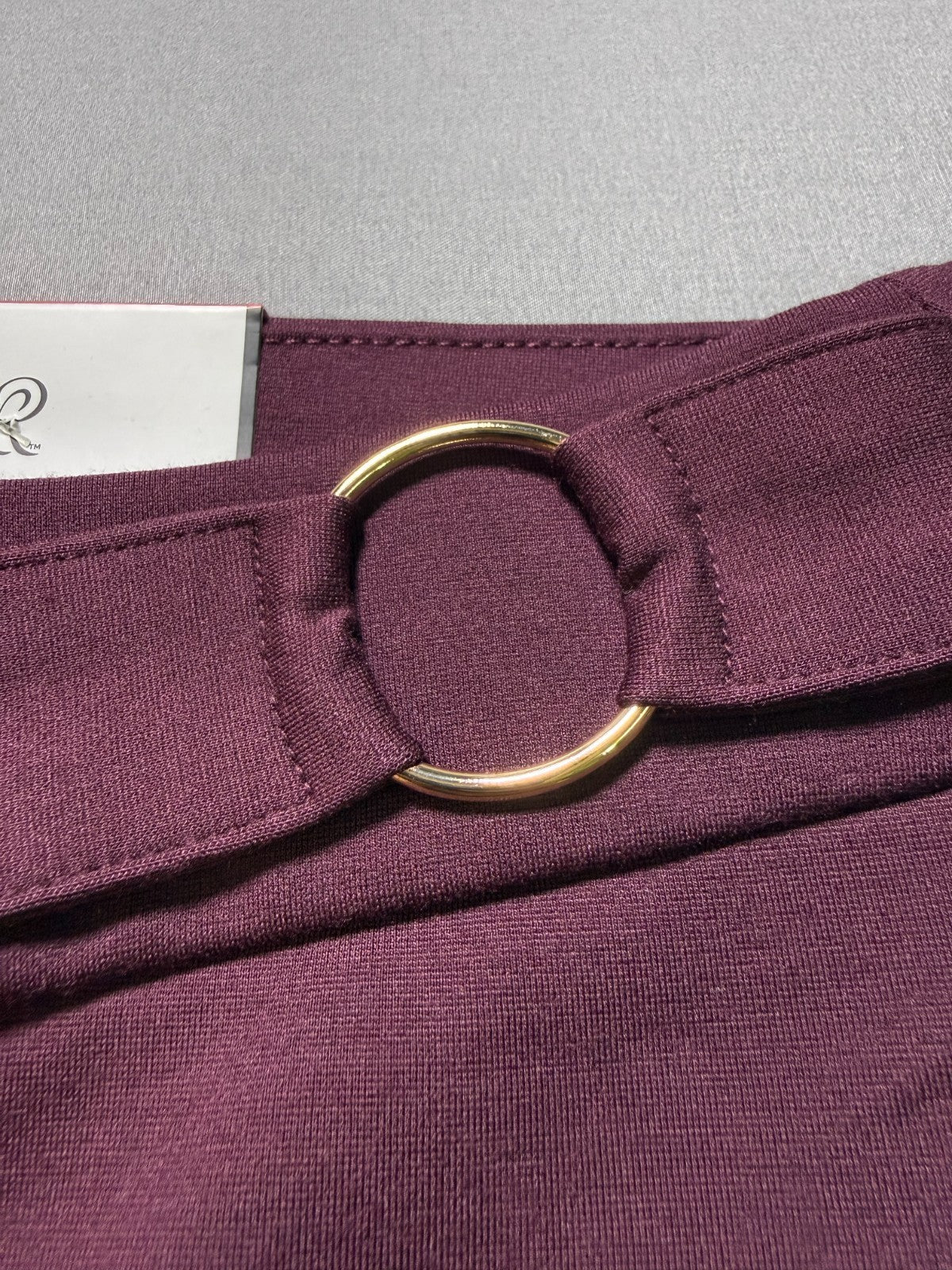 NWT Rafaella Comfort Fit Straight Leg Pants Women's 14 Burgundy Pull-On Stretch