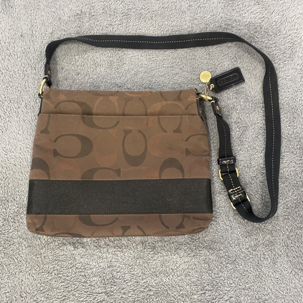 Coach Crossbody Shoulder Handbag PURSE SIGNATURE BROWN  F20061 est. 1941  G2