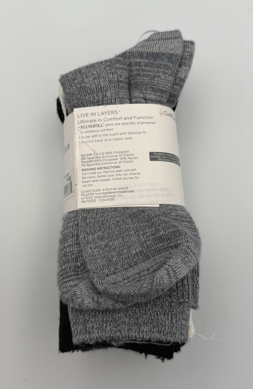 New Cuddl Duds Plushfill Crew Socks Women's Shoes Size 4-10 Comfort - Pairs Of 6