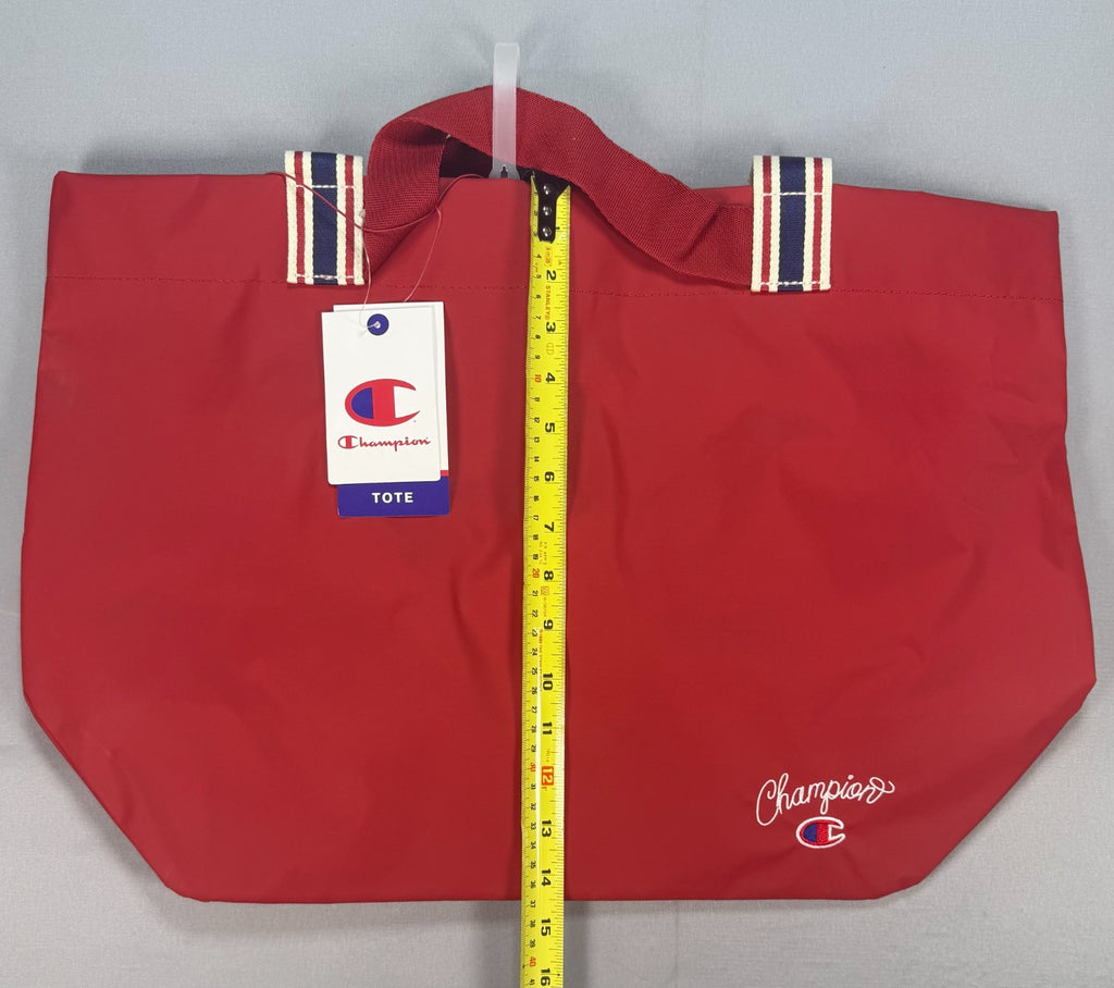 NWT Champion Logo Tote Shoulder Bag Women's Red Purse Gym Travel Zip Pocket