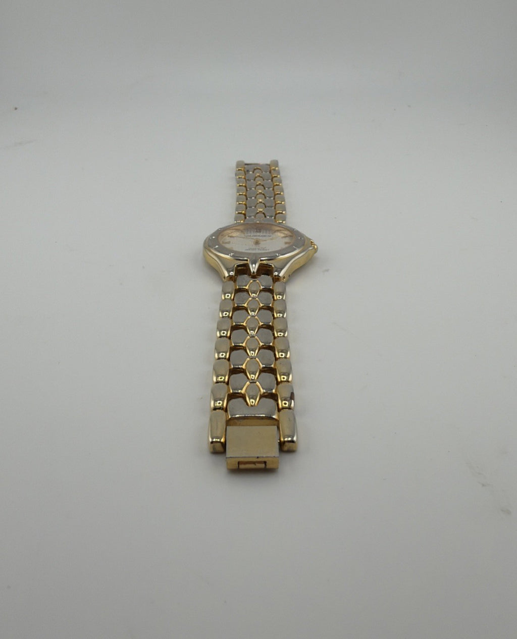 Vintage Quemex Watch Silver Gold Tone Quartz Water Resistant Needs Battery