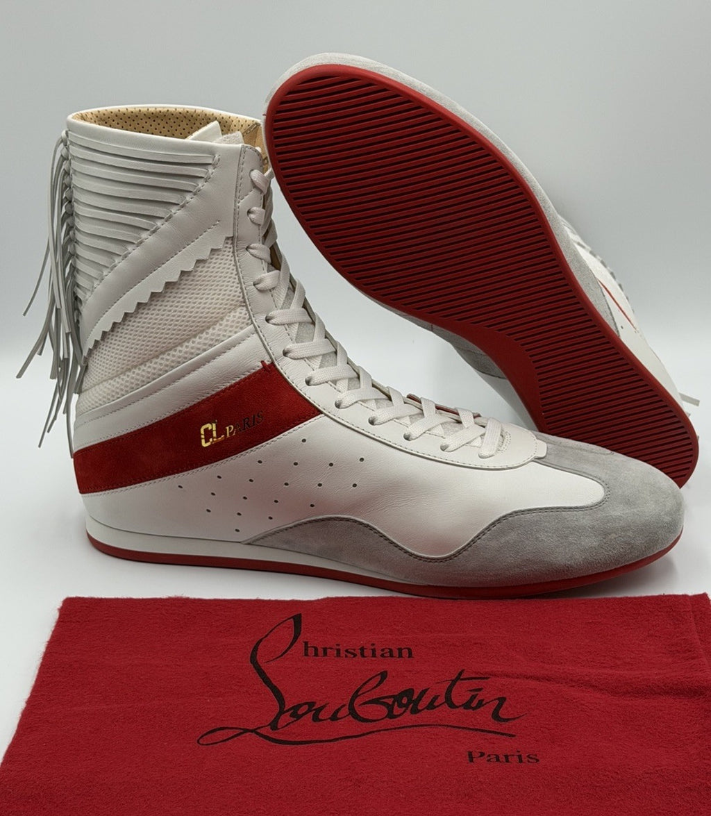 AUTHENTIC CHRISTIAN LOUBOUTIN Suede Knock-Out Boxing Sneakers (42.5 EU; 9.5 US)