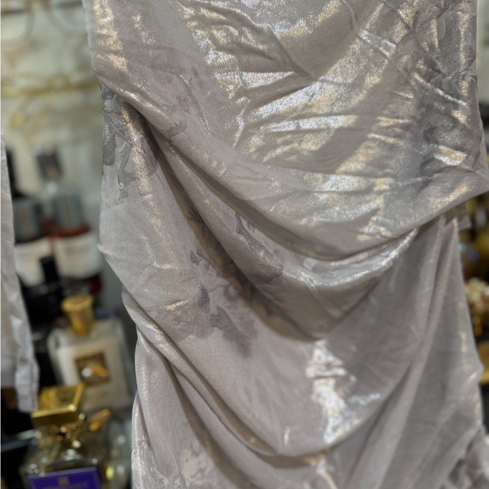 Sky Shiny Tulle Twist Long Sleeve Dress imprint Size 38 EU, NWT