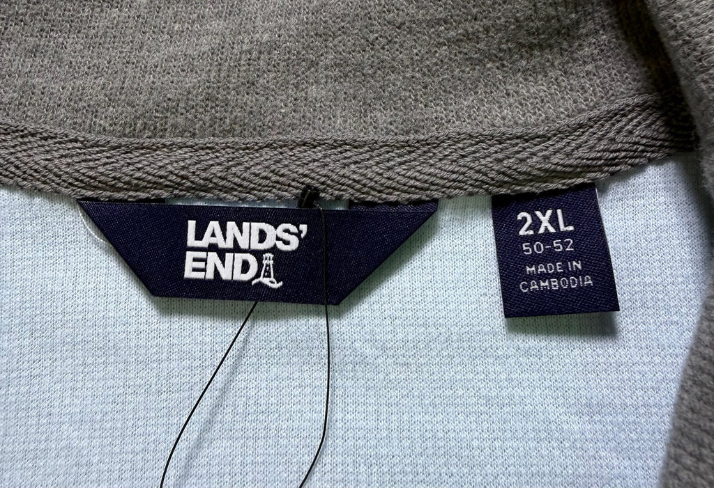 NWT Lands' End Quarter Zip Pullover Sweater Men's 2XL Blue Long Sleeve Mock Neck