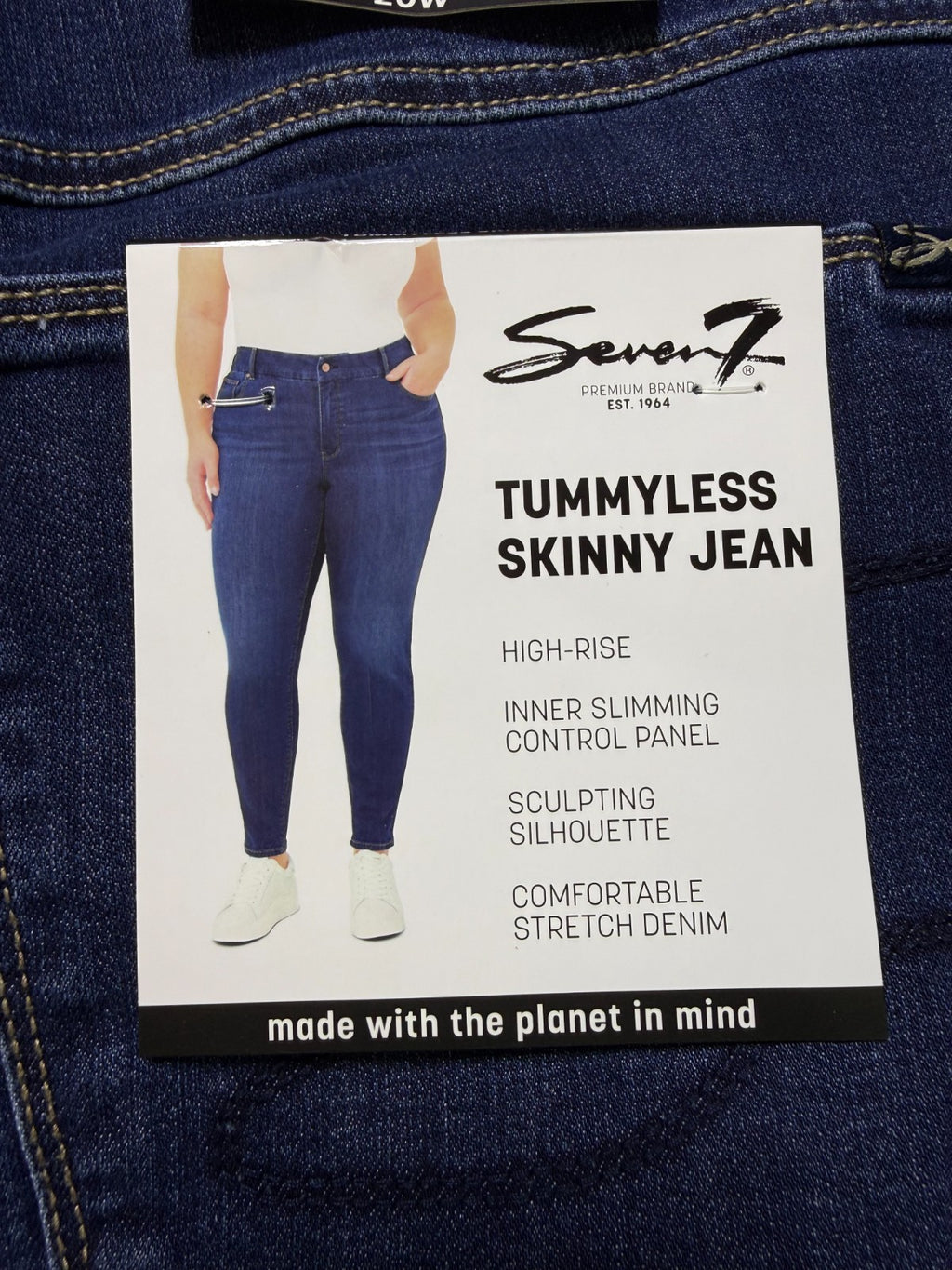 NWT Seven7 Tummyless Skinny Jeans Women's 20W Blue Denim Medium Wash 5-Pockets