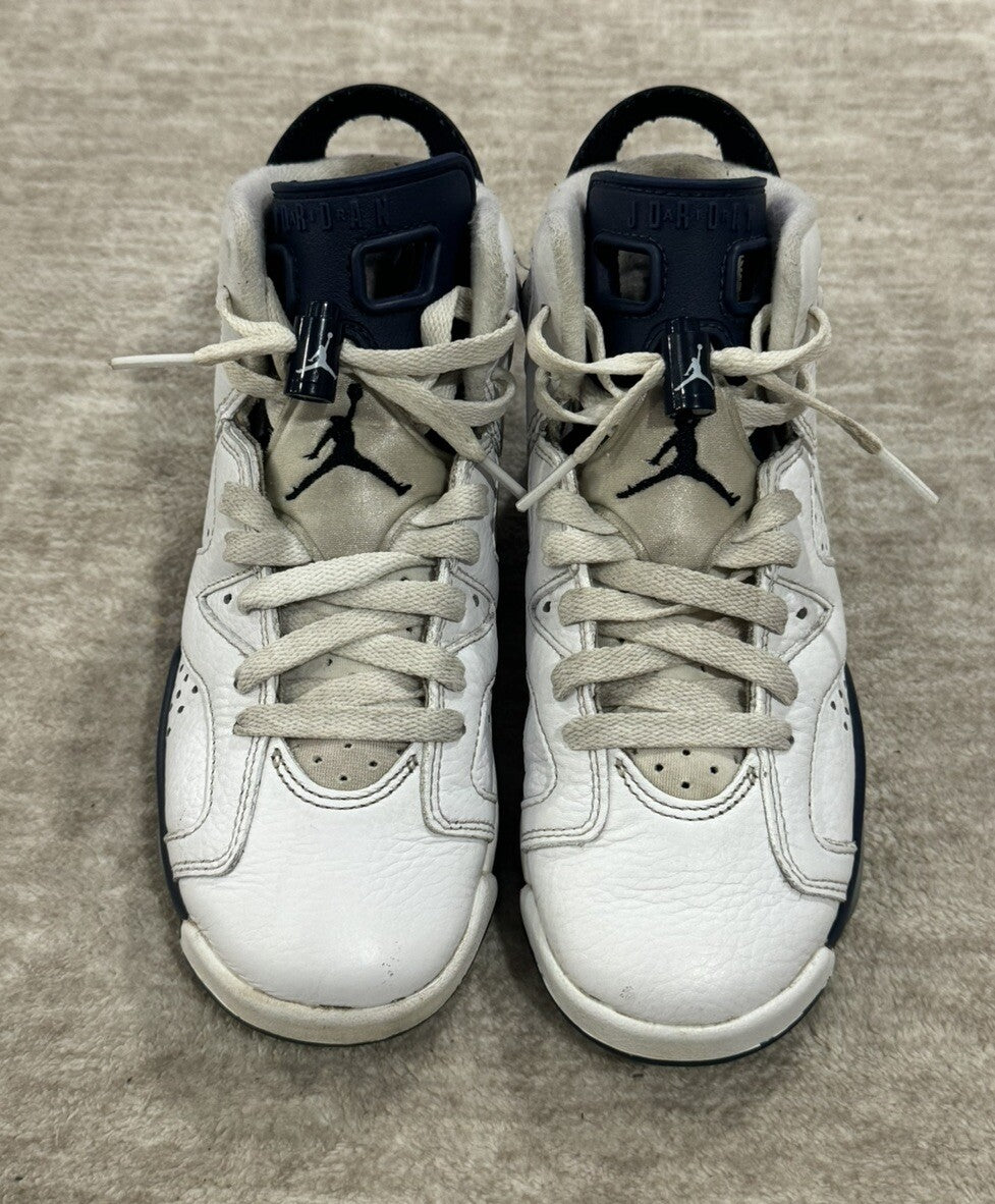 Nike Air Jordan 6 Retro GS Midnight Navy White GradeSchool Size 4Y, 384665-141