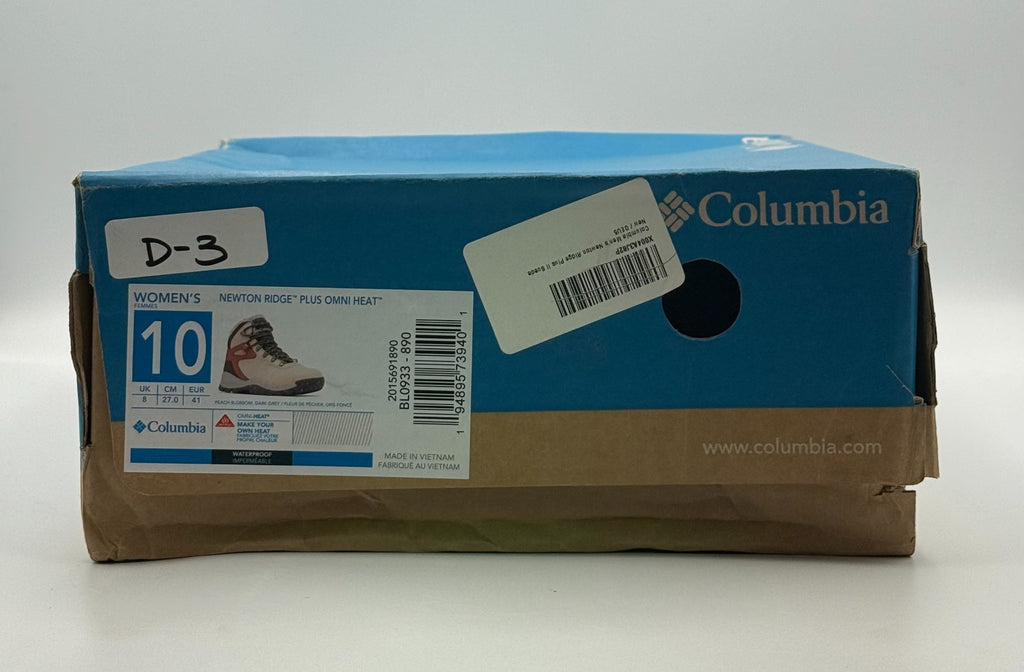 NWB Columbia Newton Ridge Plus Omni-Heat Hiking Boots Women's 10 Peach Outdoor