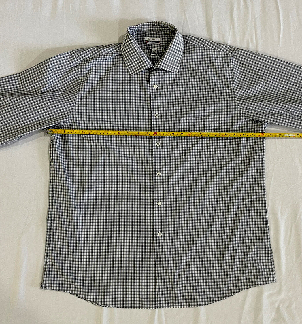 Van Heusen Classic Fit Flex Collar Size 17 34/35 Men Shirt Long Button Sleeve B1