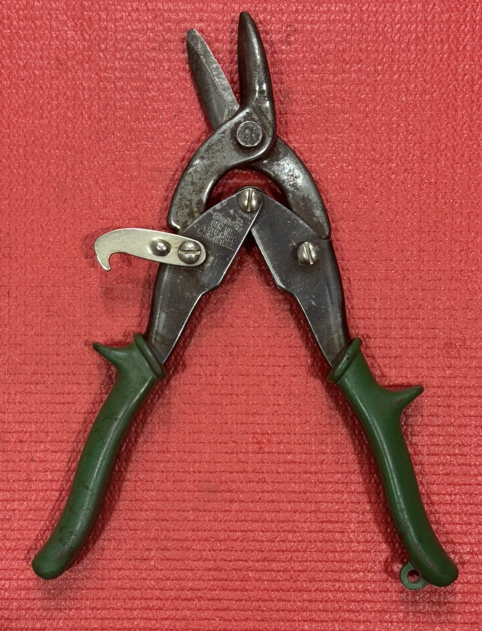 Blue-Point DAR 10B 10" Green Right Cutting Metal Shears Tin Aviation Snips USA