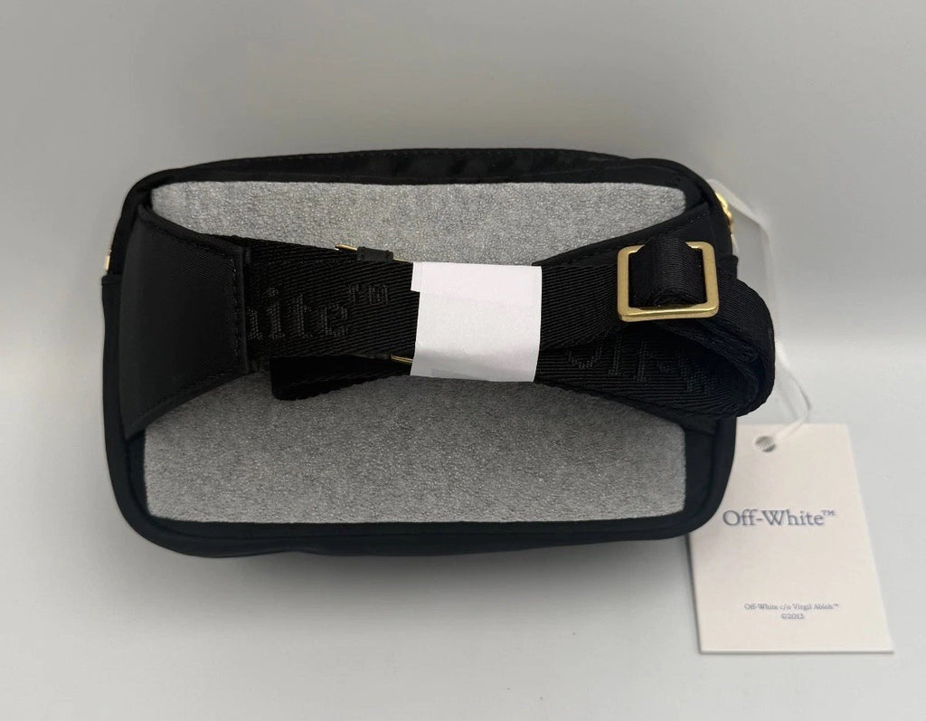 NWT Off-White Quilted Waist Sling Bag Women's Black Arrow Logo Zipper Fashion