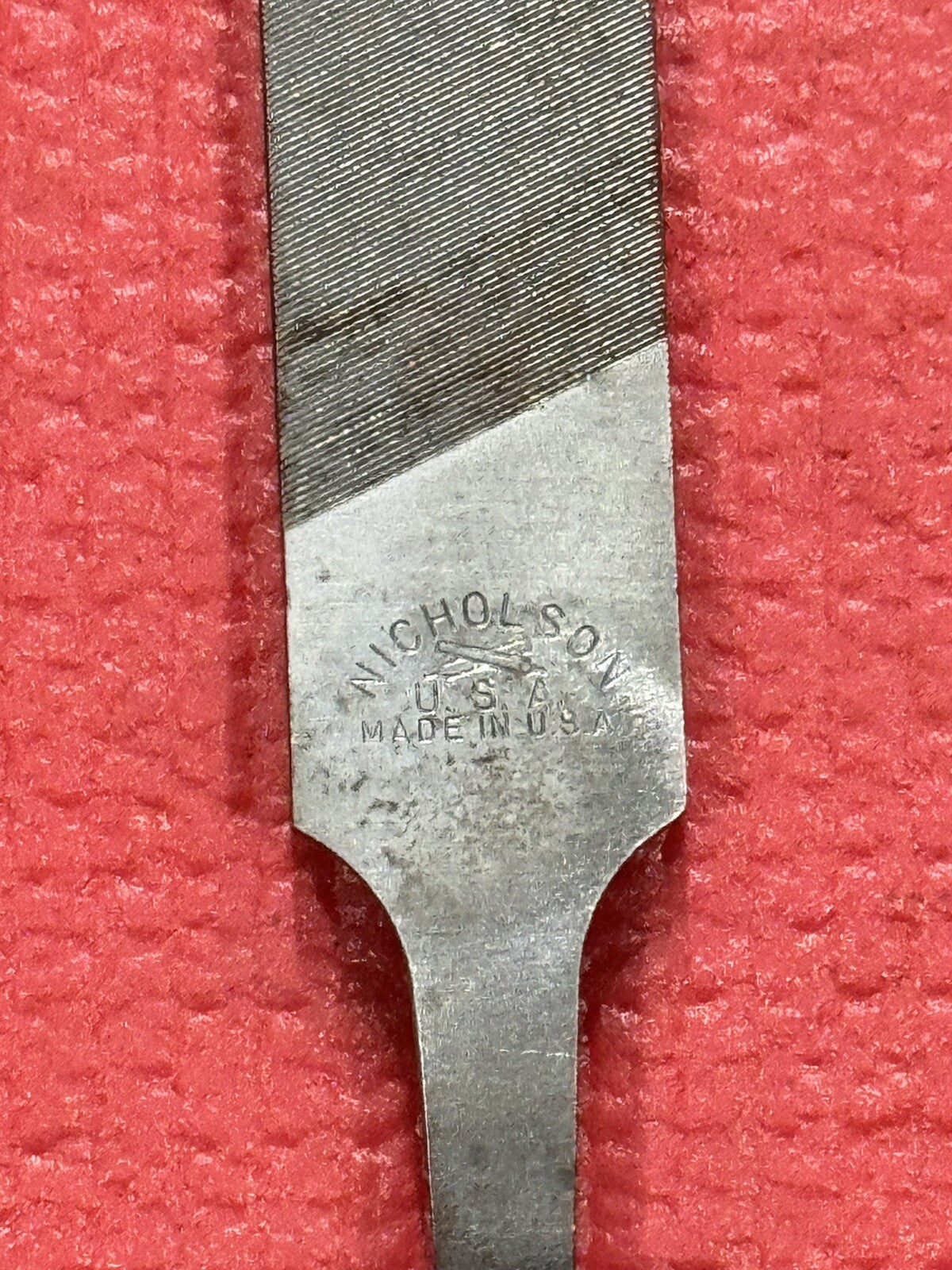 Vintage RARE Nicholson 13.5" Mill Smooth File Made in USA w/ Lutz #2 Wood Handle