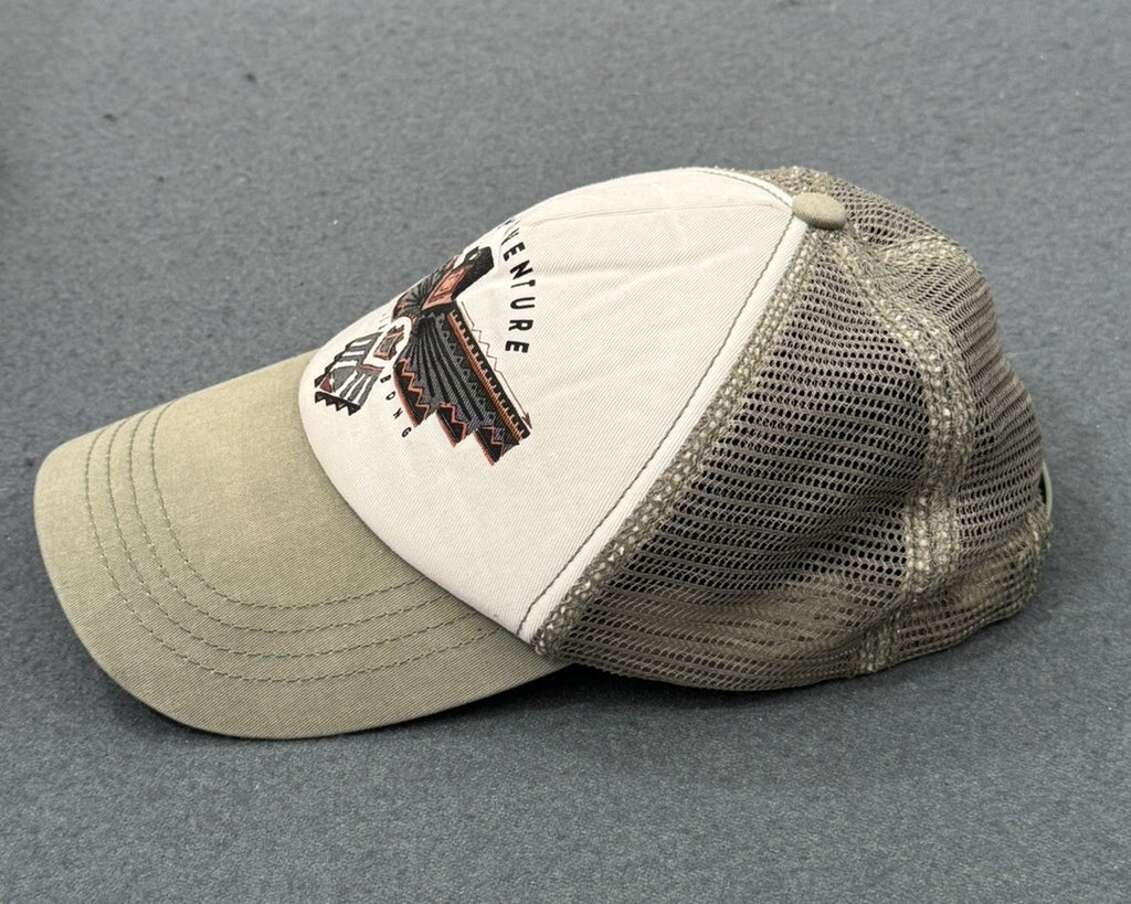 Vintage Billabong Find Adventure One Size Adjustable Hat White & Green Rare C1