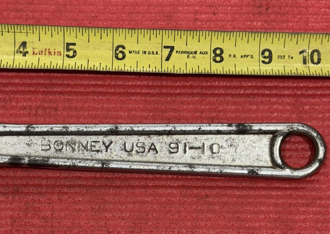 Vintage Bonney 91-10, 10" Adjustable Wrench Crescent Wrench Made In USA