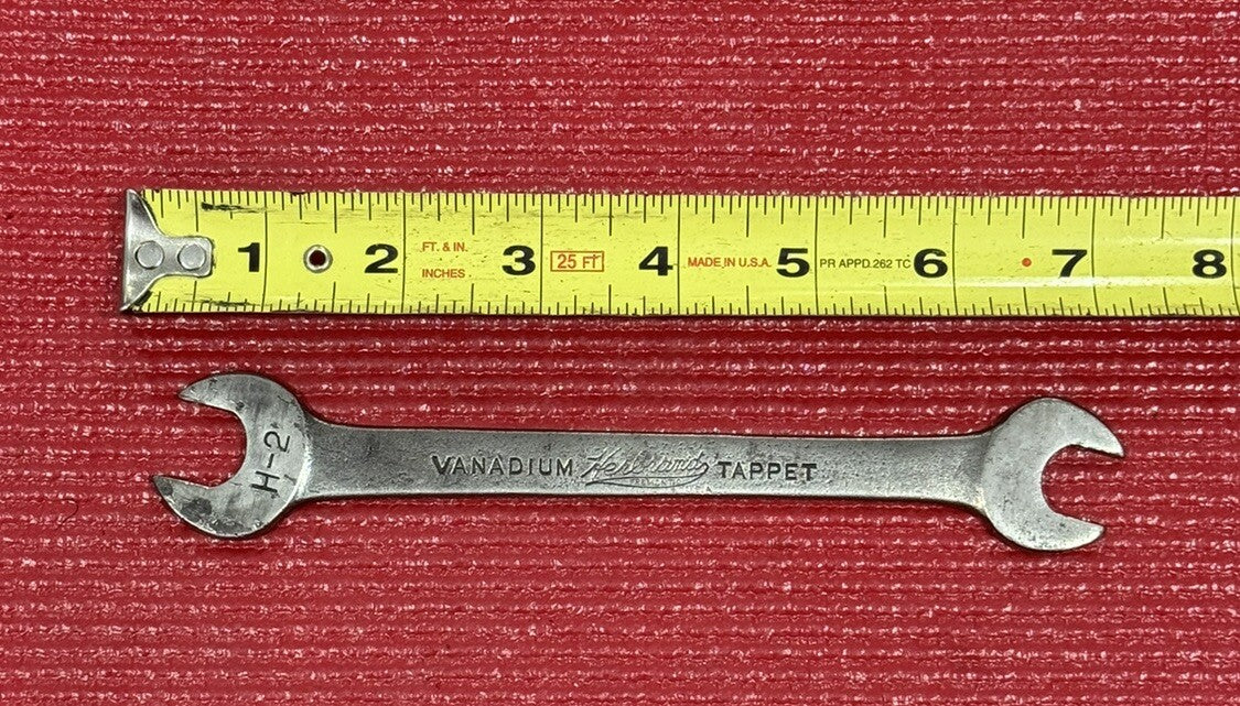 Vintage Herbrand Tools H-2, SAE 1/2" x 9/16" Tappet Open End Wrench Made in USA