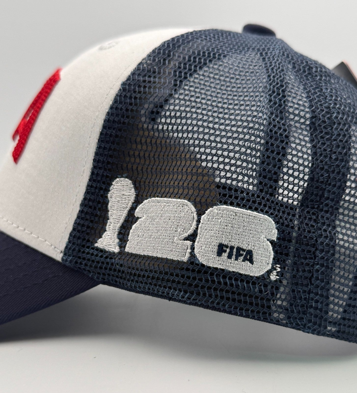 Outerstuff FIFA World Cup 2026 USA Trucker Hat Men White Blue Mesh Snapback Cap