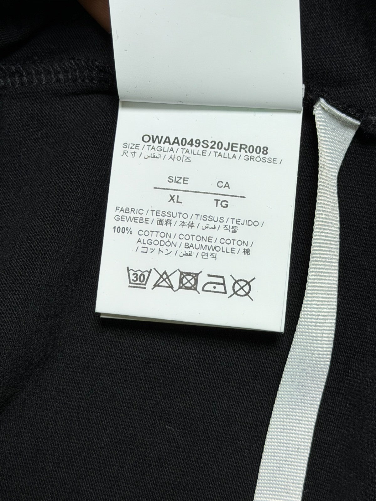 NWT Off-White Graphic T-Shirt Men's XL Black Short Sleeve Crew Neck 100% Cotton