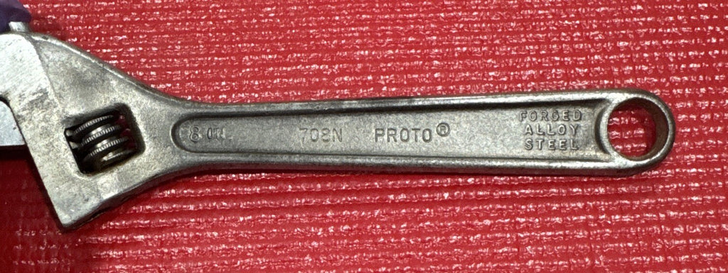 Vintage Proto 708N 8” Adjustable Wrench made In USA  N3