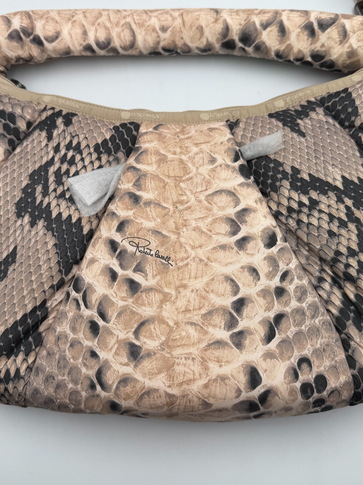 LeSportsac X Roberto Cavalli Venezia Medium Hobo Bag Women's Python Snakeskin