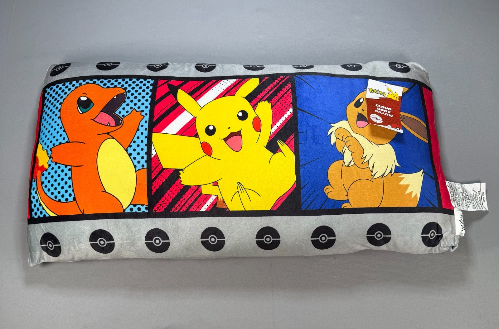 NEW Pokémon Cloud Body Pillow Pikachu Charmander Eevee Kids Bedding Plush 18x36"