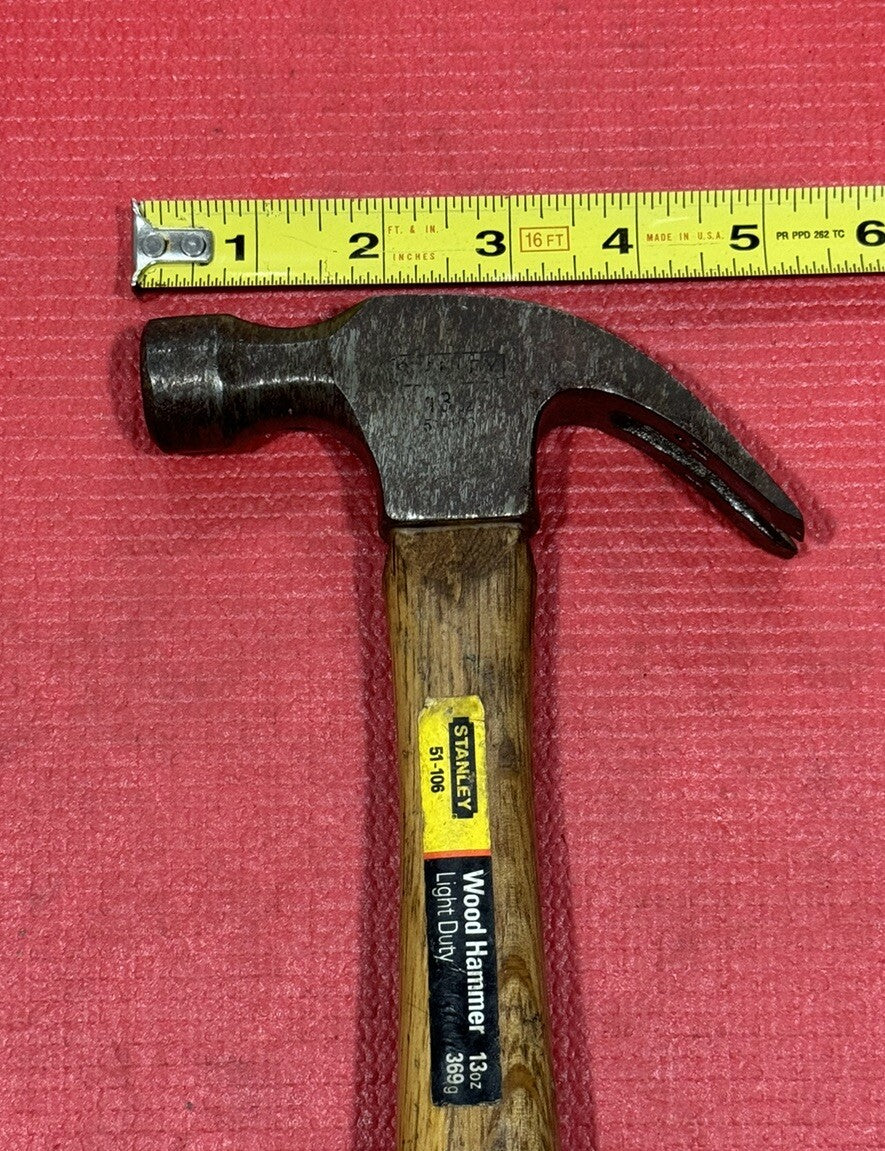 Stanley 51-106 Wood Hammer Light Duty 13oz / 369g - Claw Hammer