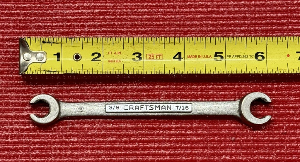 Vintage Craftsman 3/8" x 7/16", 6 Point Flare Nut Line Wrench Made in USA