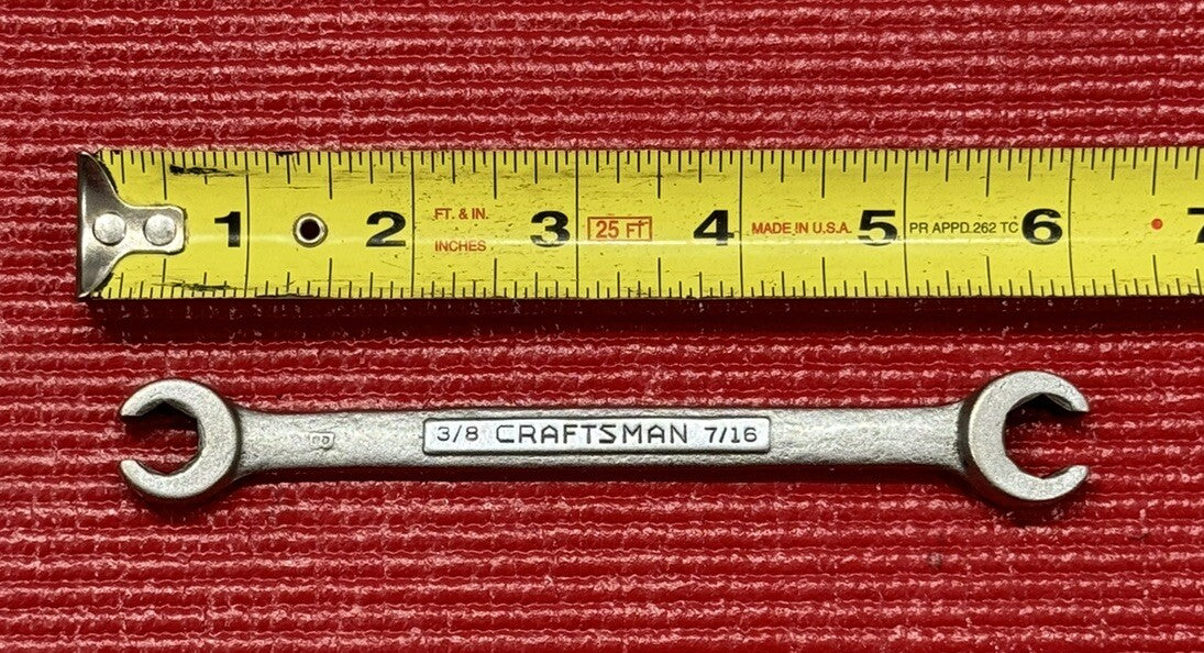 Vintage Craftsman 3/8" x 7/16", 6 Point Flare Nut Line Wrench Made in USA