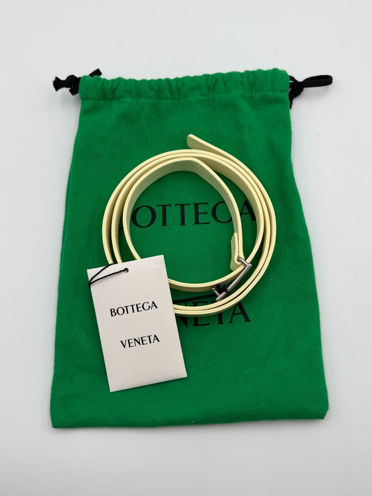 New Bottega Veneta Triangle-Buckle Yellow Leather Fashion Belt With Bag
