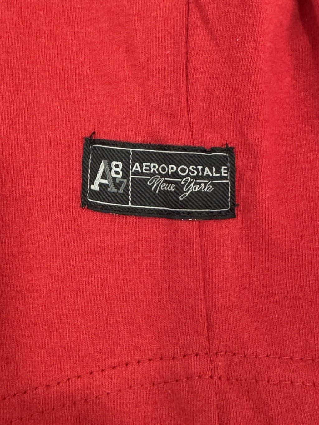 Aeropostale Button Up Baseball Sports Mens Size Large Red/ White Long Sleeve NWT