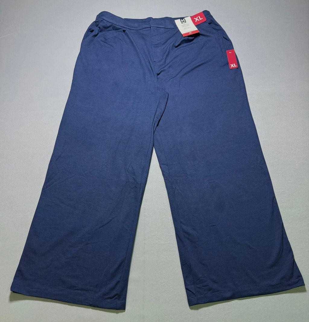 NWT Member's Mark Soft Knit High Waisted Wide Leg Trouser Women's XL Blue Preppy