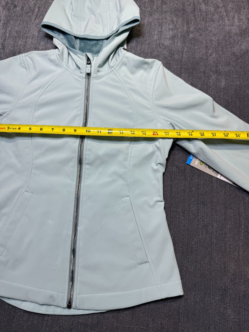 NWT Free Country Super Softshell Jacket Girls Large Misty Blue Full-Zip Gorpcore