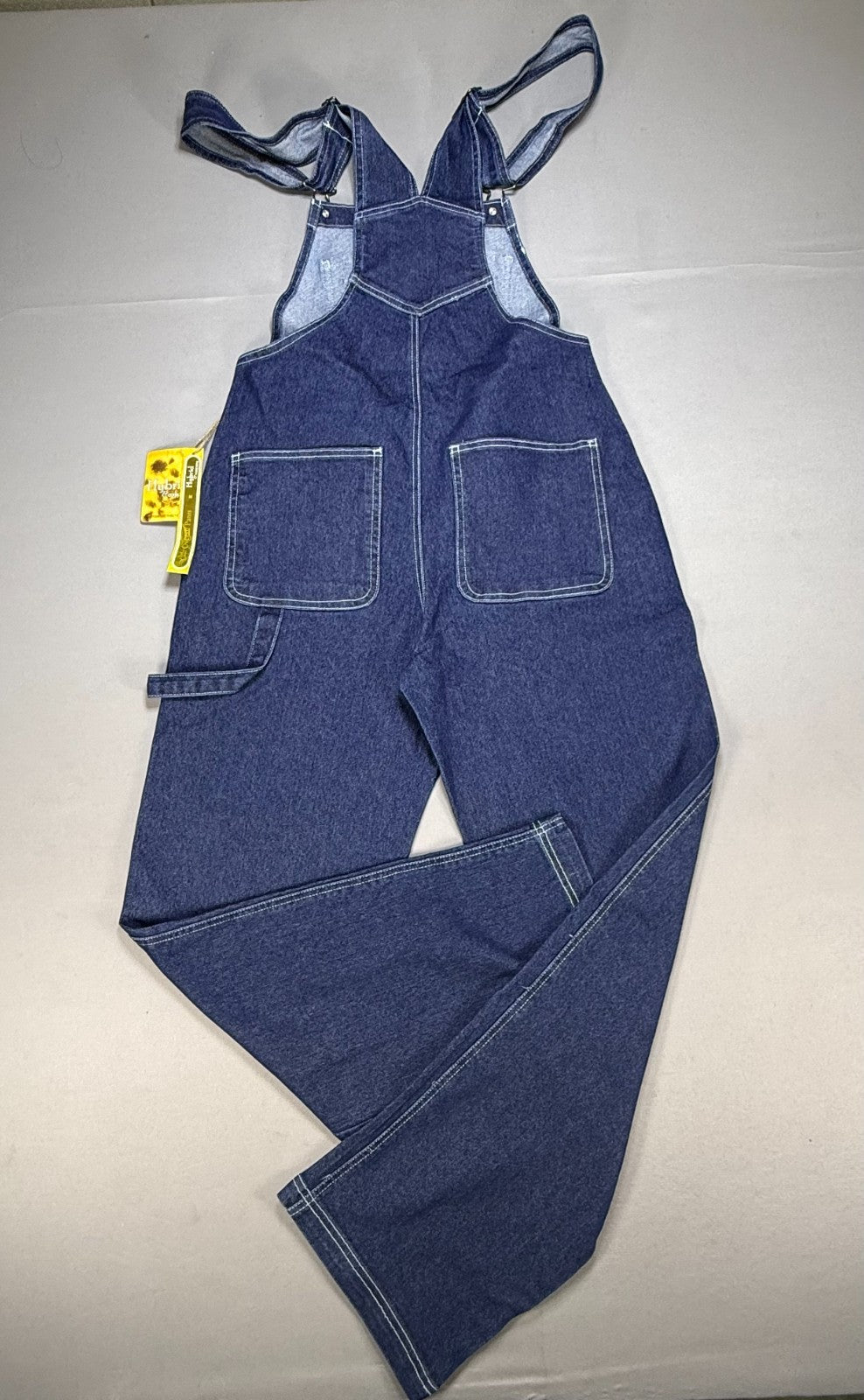 Hybrid & Company Stretch Overall Pants Women's Medium Dark Wash Pockets Preppy