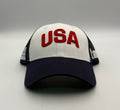 Outerstuff FIFA World Cup 2026 USA Trucker Hat Men White Blue Mesh Snapback Cap