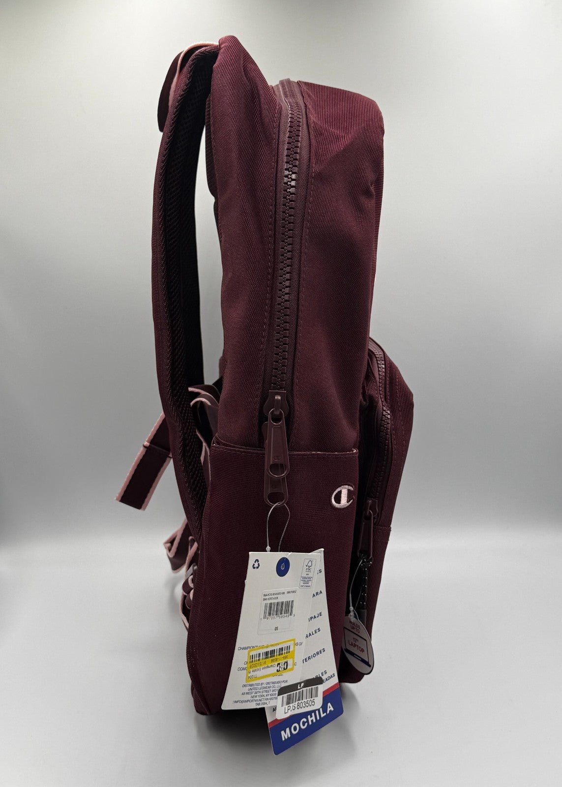 NWT Champion Estate Backpack Burgundy Maroon Pink Fits 17" Laptop School Bag