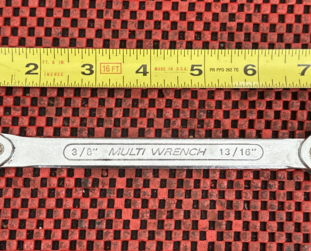 Vintage Heavy Duty CHROME VANADIUM 3/8-13/16 MULTI WRENCH 15-22mm 9-14mm   N3