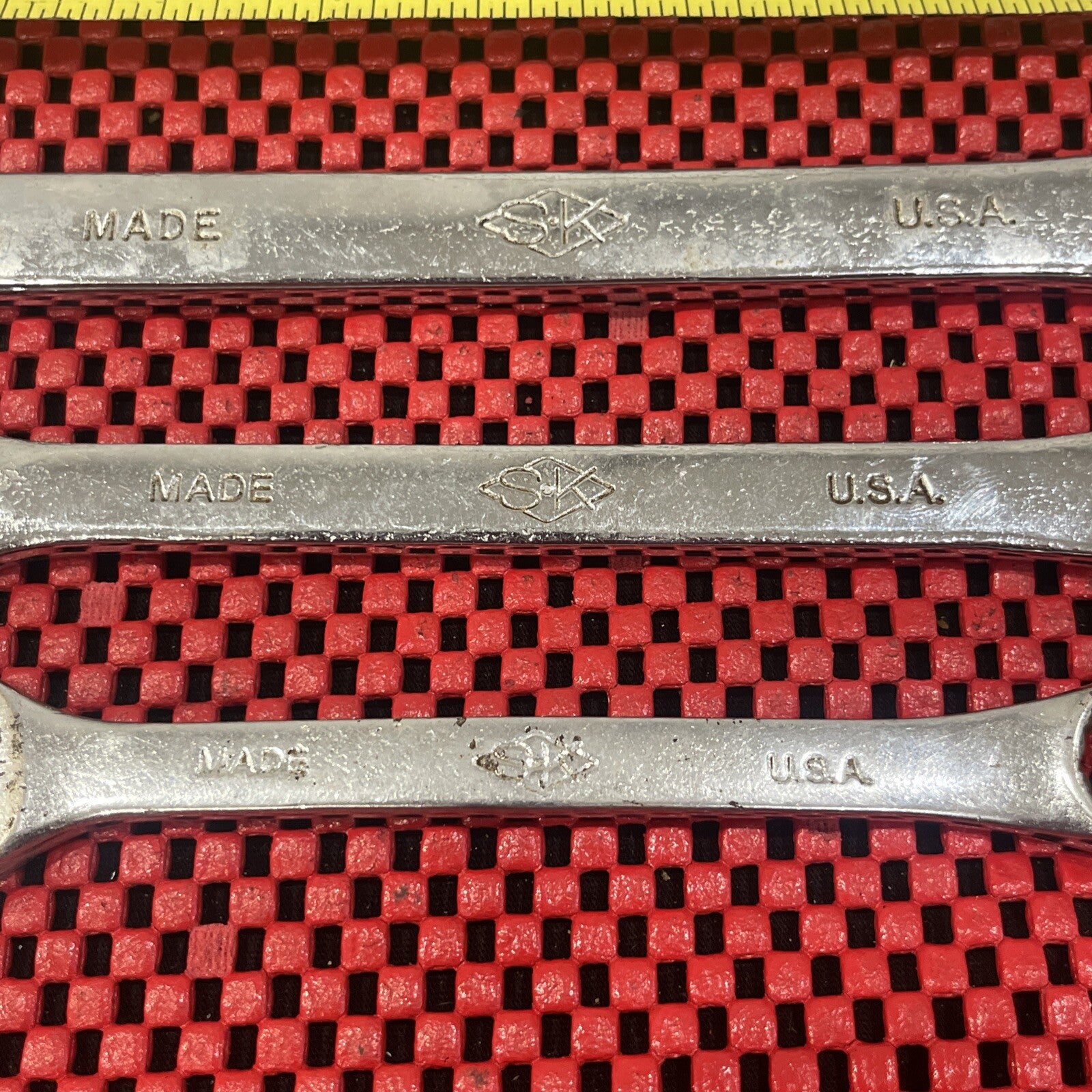 Vintage S-K Tool Diamond Logo Combination Wrench Set Of 3 Pc Made In USA Rare M5