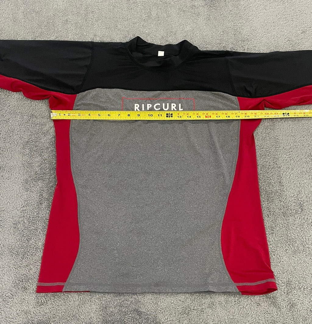 Ripcurl Surfing Surf Wear Black, Grey, & Red Size Large T-Shirt dry-fit