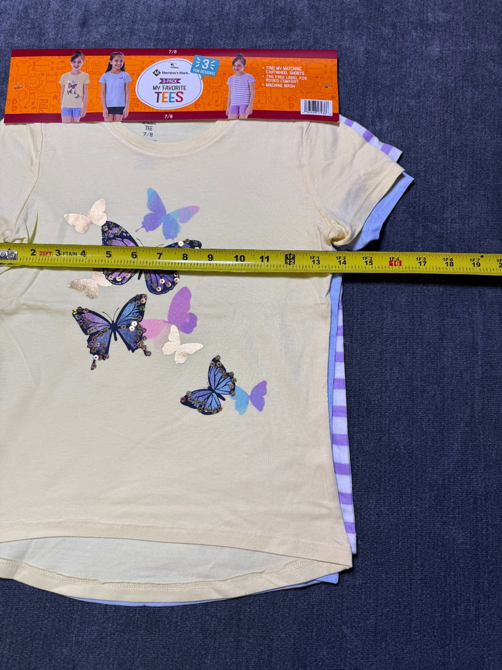 NWT Member's Mark My Favorite T-Shirts Girls 7/8 Multi Short Sleeve - Lot of 3