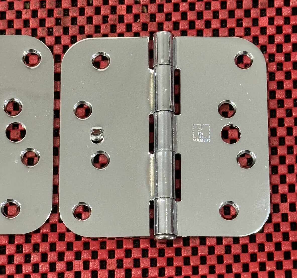 Hager Door Hinges 3pc Set 4" x 4"  5/8" Radius Corner Bright Chromium RC1843 NEW