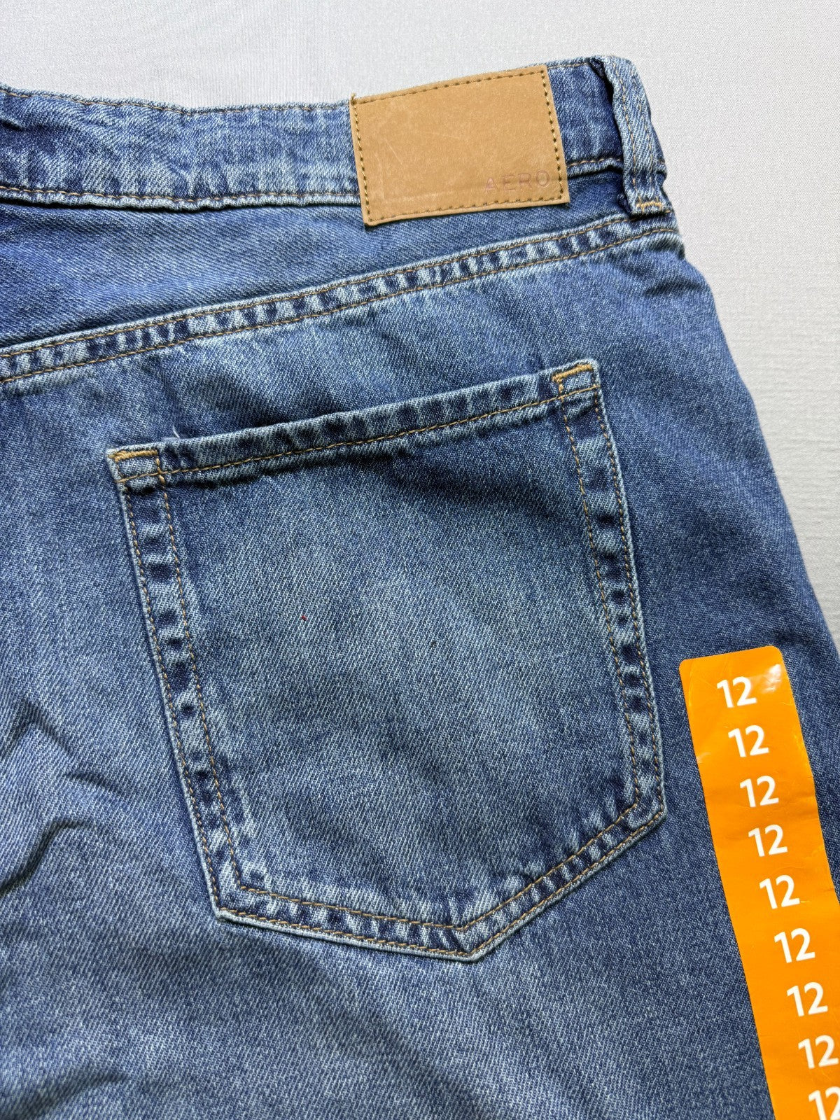 NWT Aeropostale High Rise Wide Leg Jeans Women 12 Blue Denim Medium Wash Zip Fly