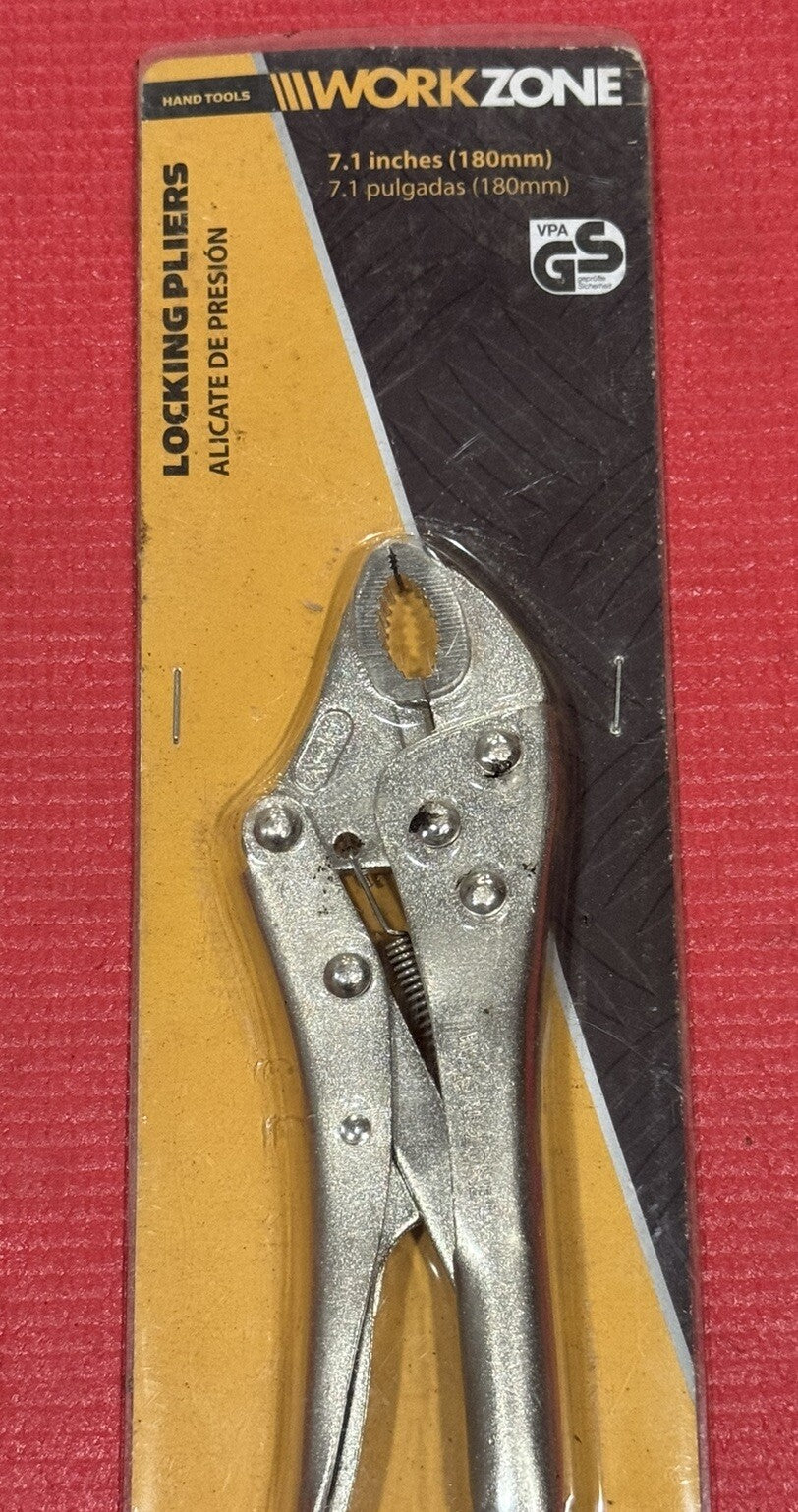New Work Zone Cr-v Locking Pliers 7.1" Long Hand Tool