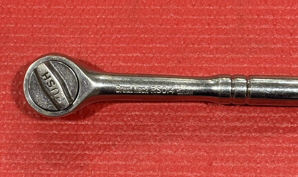Vintage GREAT NECK RS014 1/4” Drive Round Head RATCHET Quick Release CR-V steel