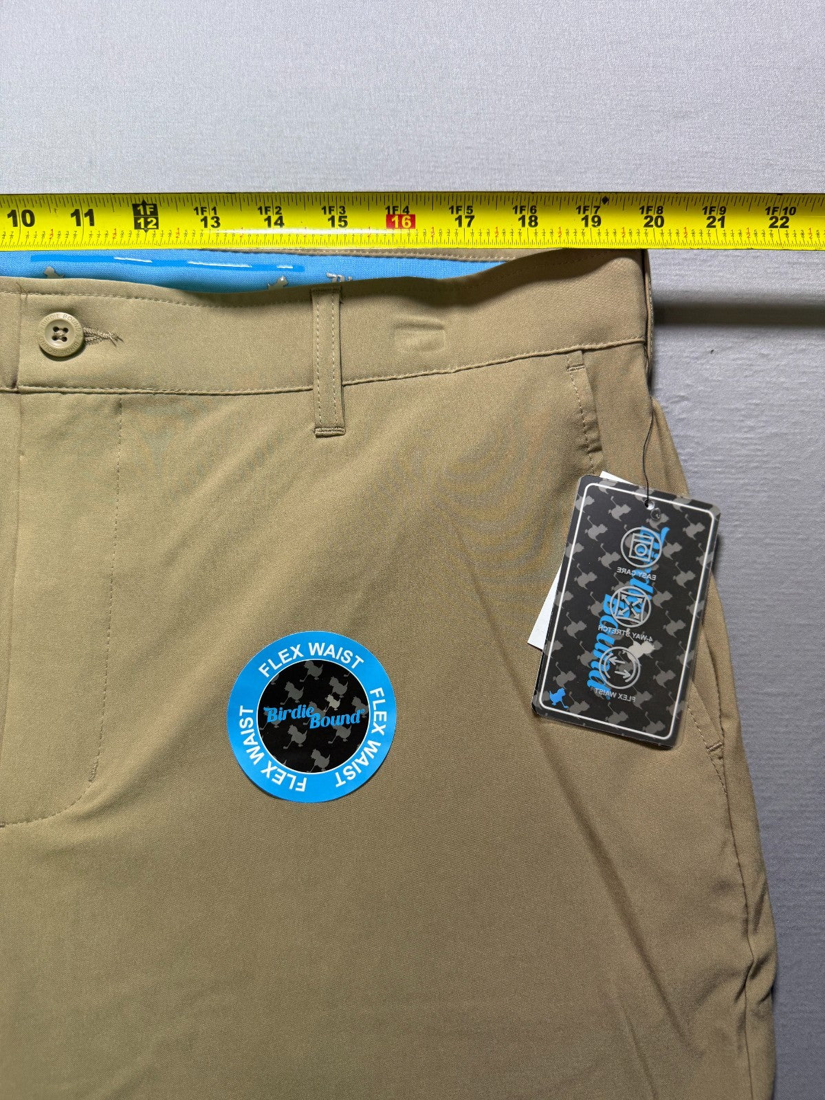 Birdie Bound Regular Fit Golf Pants Men's 40x30 Beige Straight Leg Performance