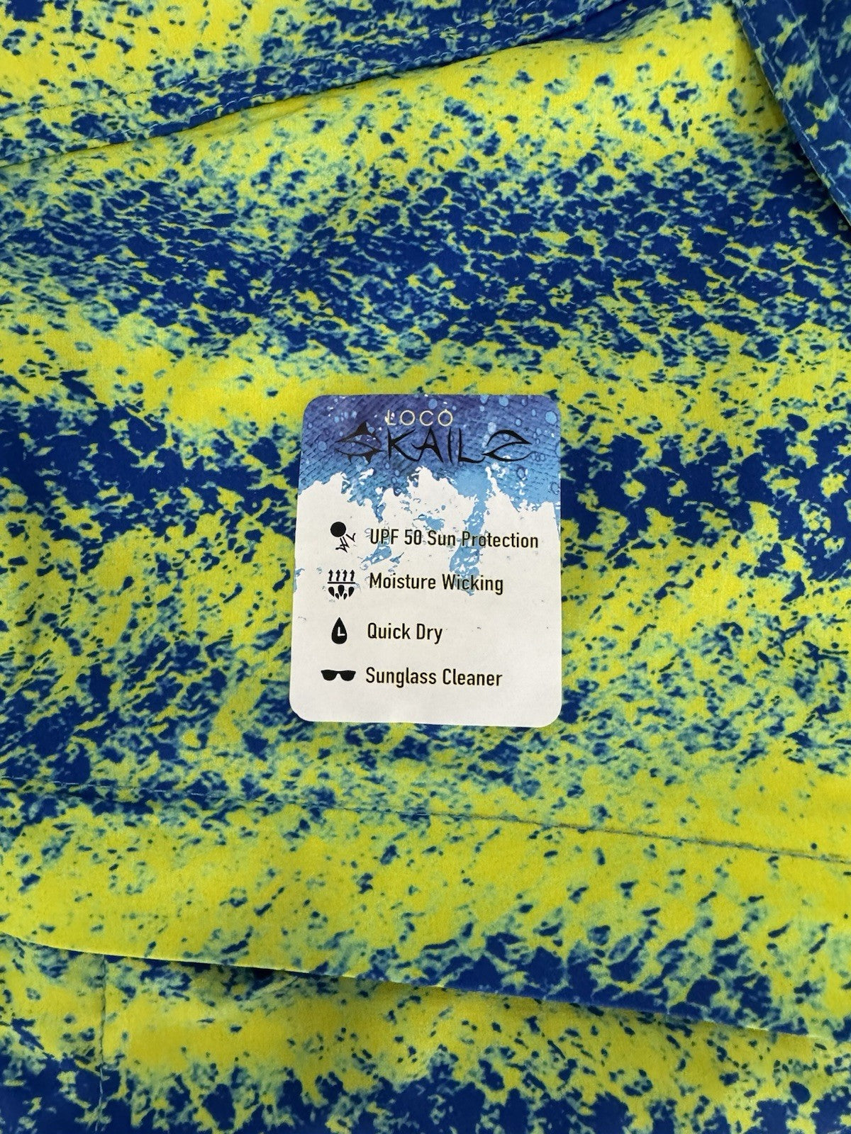 Loco Skailz Mens Blue Green Gray Print Fishing Shirt Size XXL NWT NEW