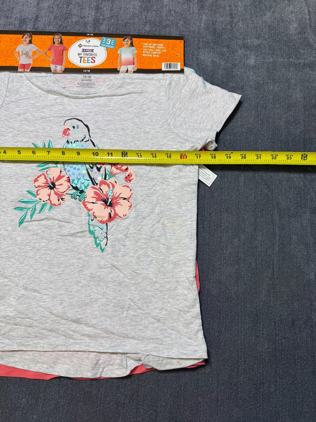 NWT Member's Mark My Favorite T-Shirts Girls 14/16 Multi Short Sleeve - Lot of 3